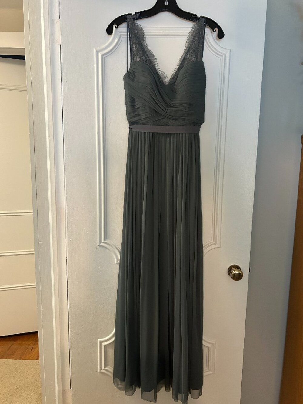 BHLDN Hitherto Fleur Gray Tulle Gown - Sz 0